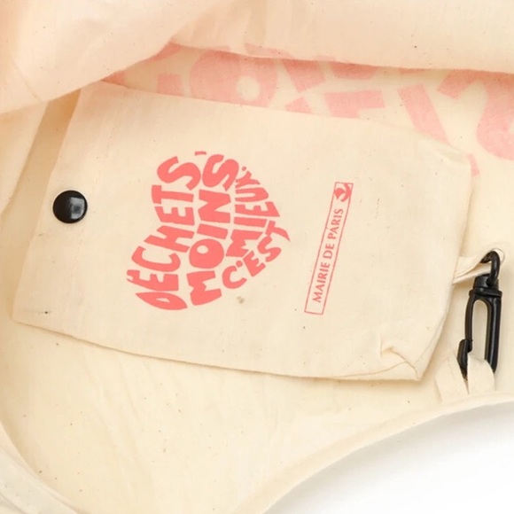 Canvas tote bag foldable portable womens shopping grocery keychain clip … - Picture 3 of 5